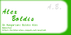 alex boldis business card